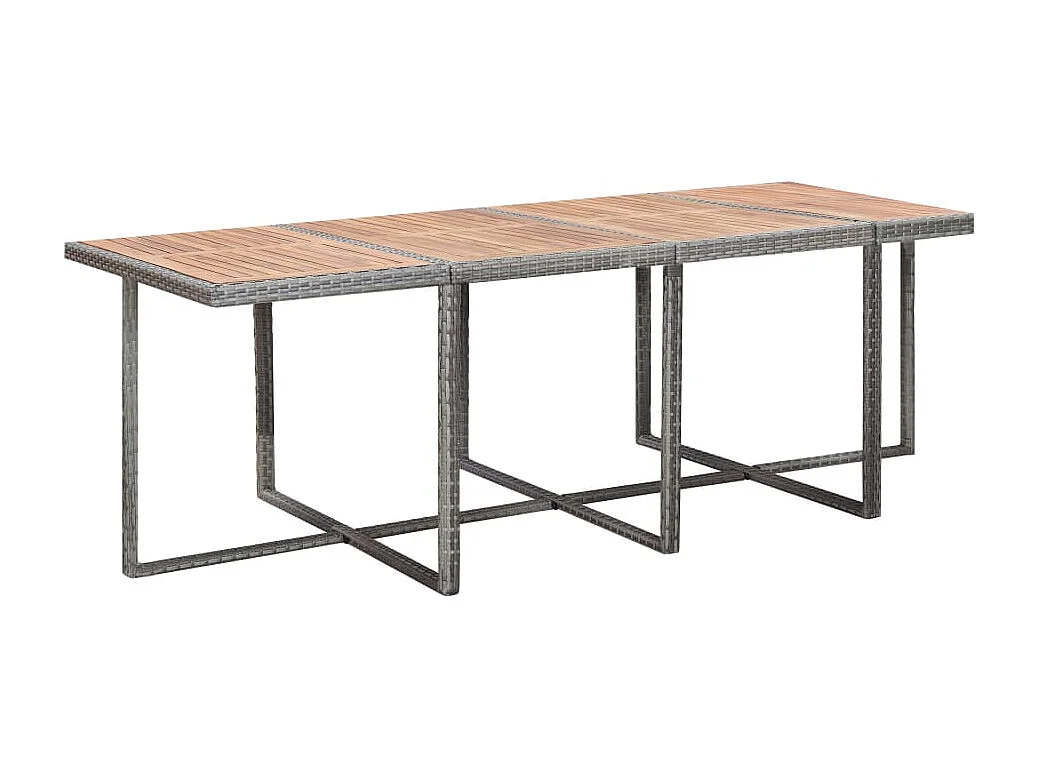 Claire-Étienne  Salon de jardin 13 pcs Résine tressée bois d'acacia Anthracite