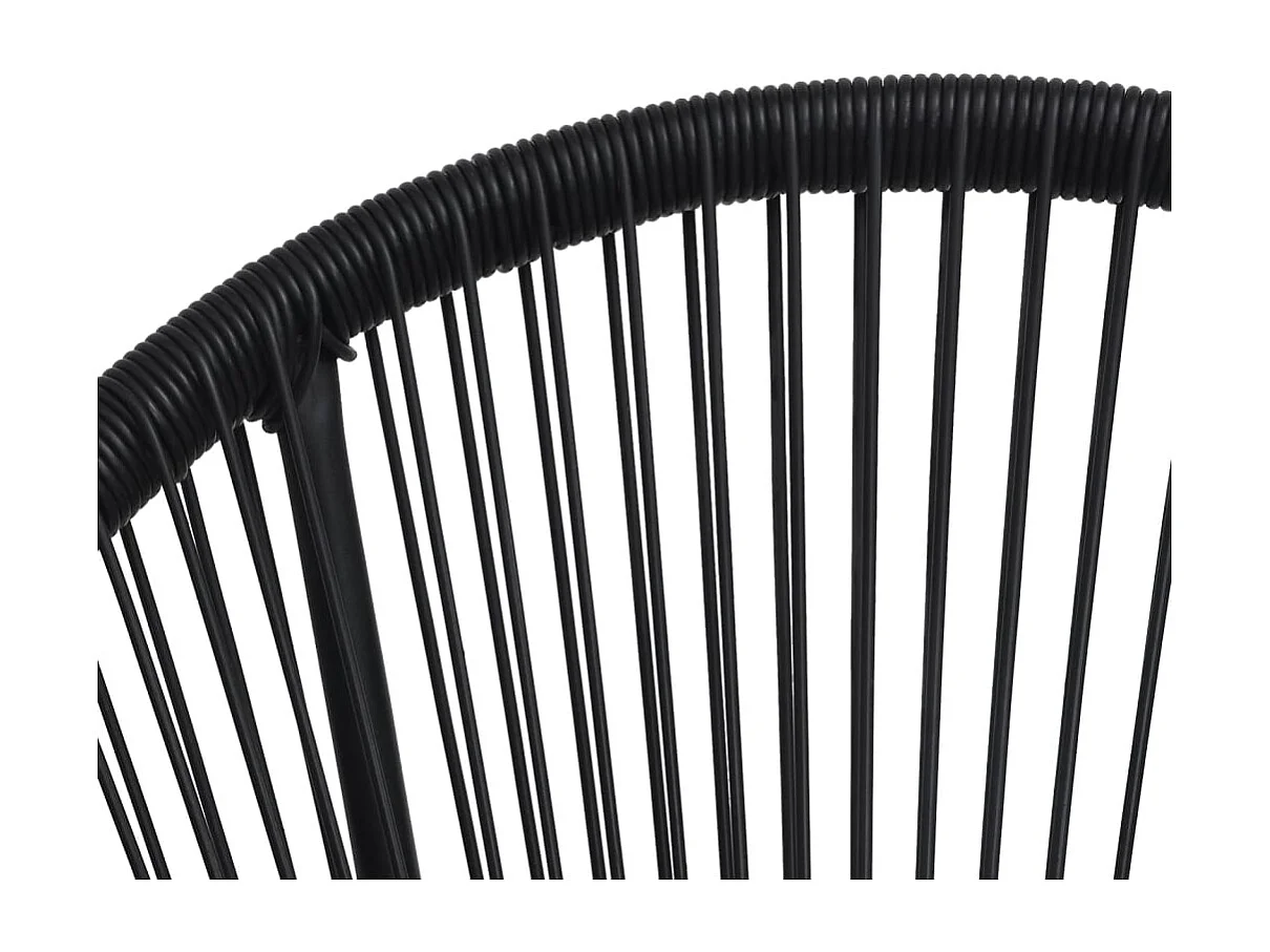 Alba  Ensemble à dîner d'extérieur 3 pcs Rotin PVC Noir