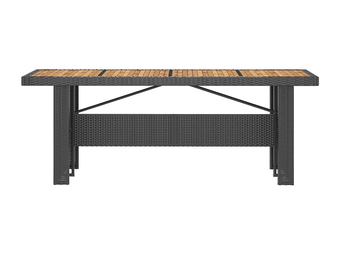 Doulough  Salon de jardin 7 pcs avec coussins résine tressée noir