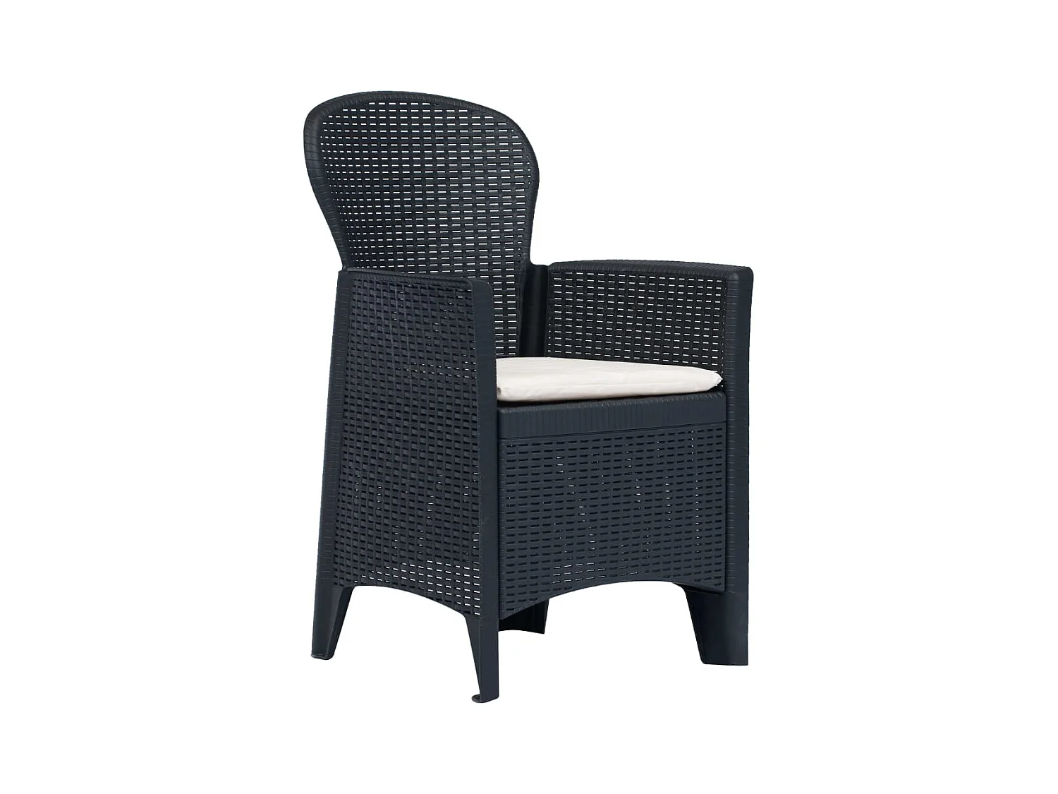 Nathan Paul  Ensemble de bistro 3 pcs Plastique Anthracite Aspect de rotin