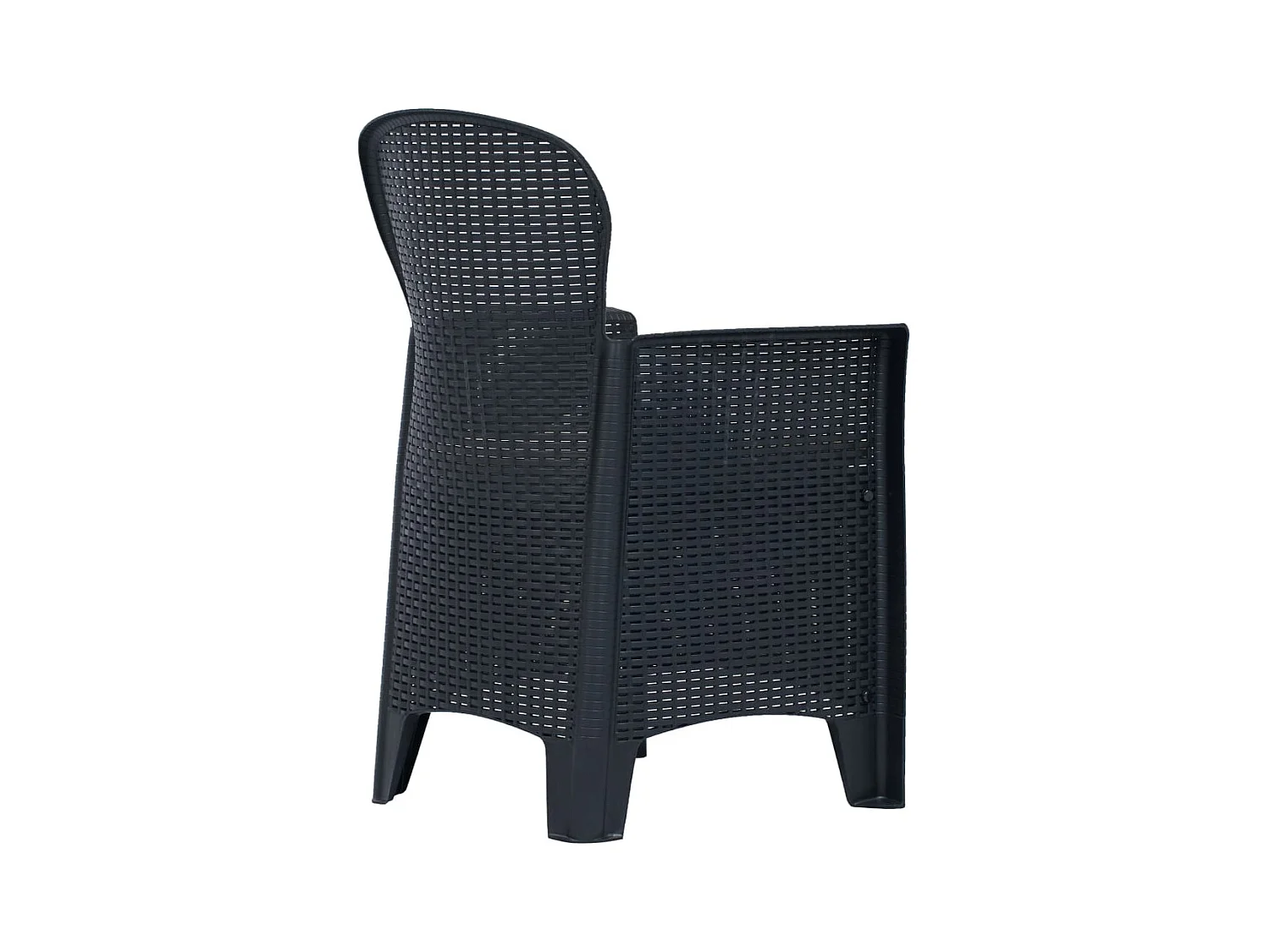 Nathan Paul  Ensemble de bistro 3 pcs Plastique Anthracite Aspect de rotin