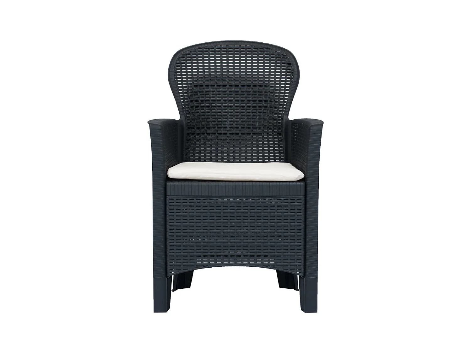 Nathan Paul  Ensemble de bistro 3 pcs Plastique Anthracite Aspect de rotin