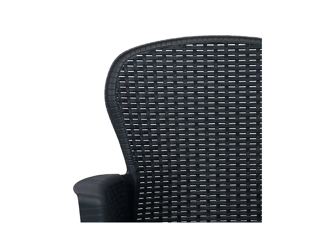 Nathan Paul  Ensemble de bistro 3 pcs Plastique Anthracite Aspect de rotin