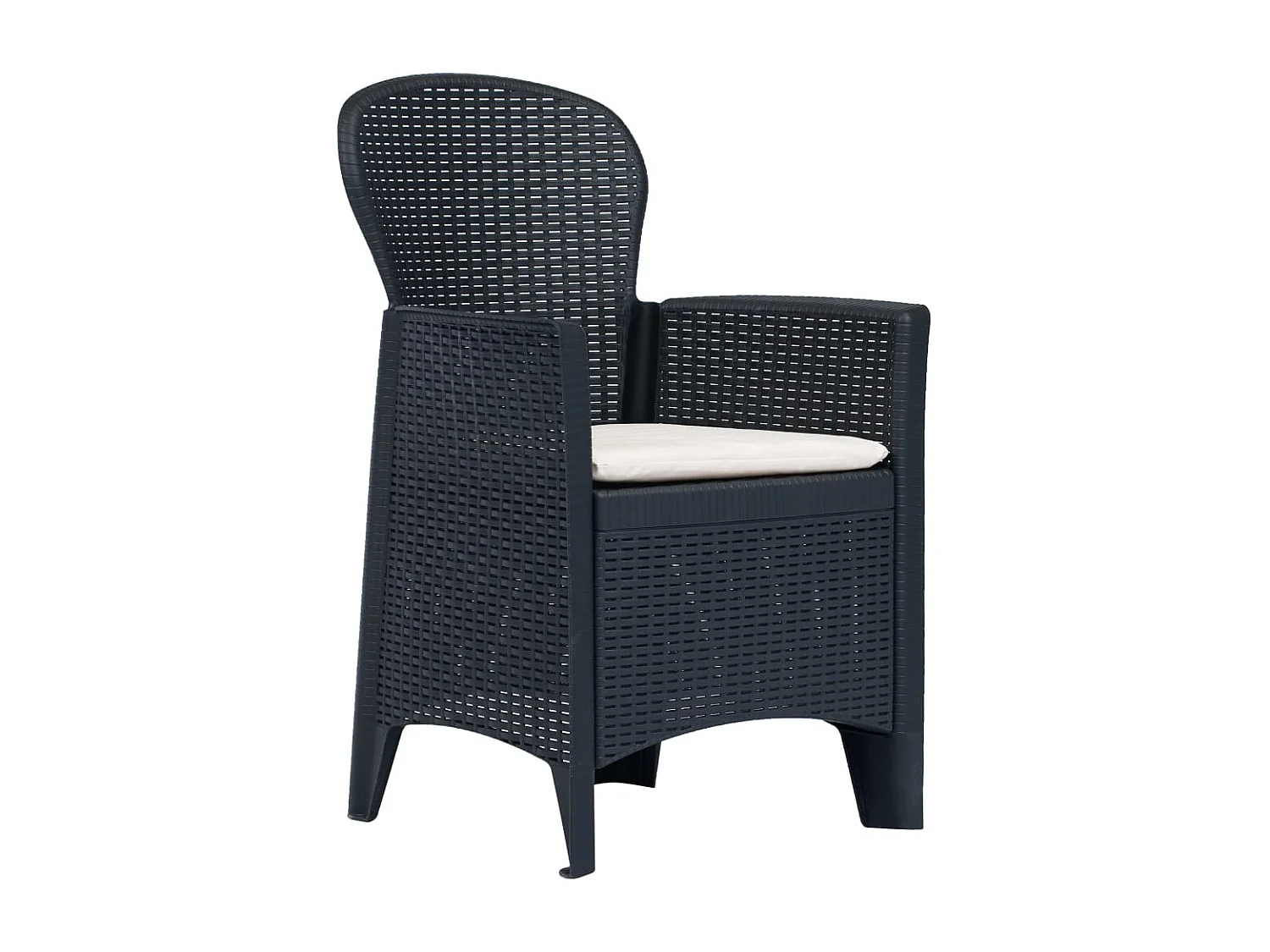 Nathan Paul  Ensemble de bistro 3 pcs Plastique Anthracite Aspect de rotin