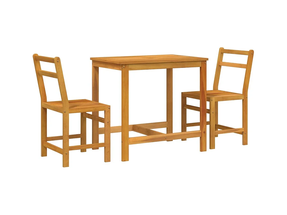 Fjalka  Ensemble de balcon 3 pcs bois d'acacia solide