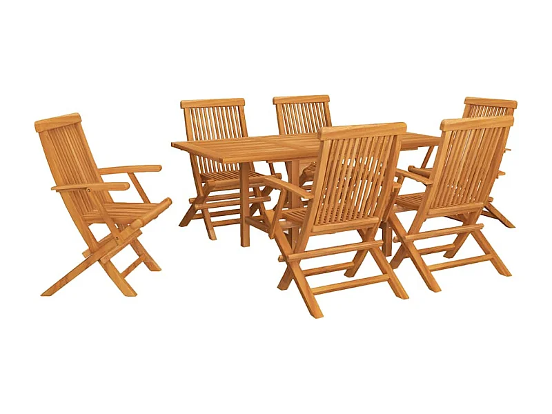 Jacques-Sébastien  Salon de jardin 7 pcs Bois de teck massif