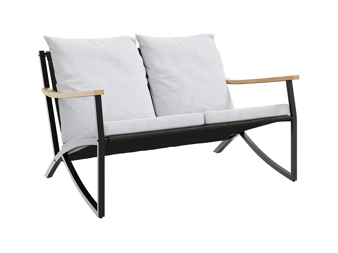 Nathan James  Ensemble de meubles de balcon avec coussins 3 pcs noir acier