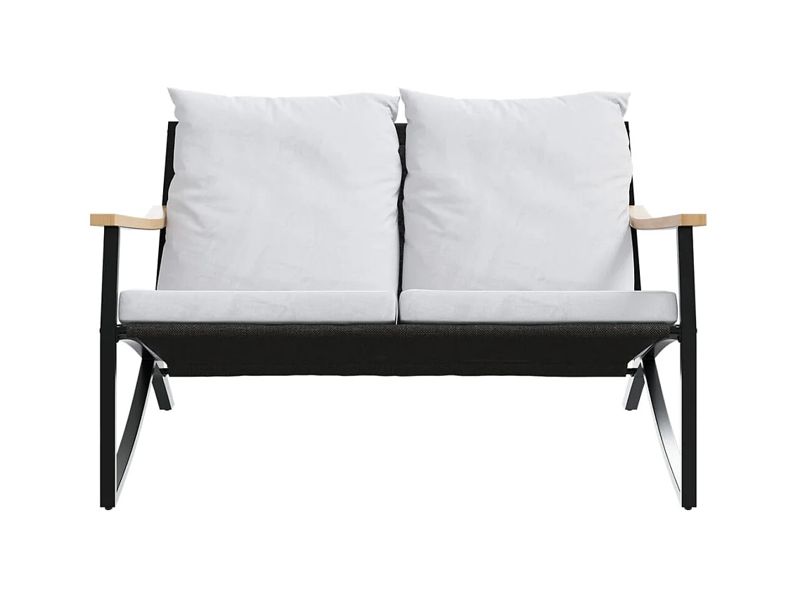 Nathan James  Ensemble de meubles de balcon avec coussins 3 pcs noir acier