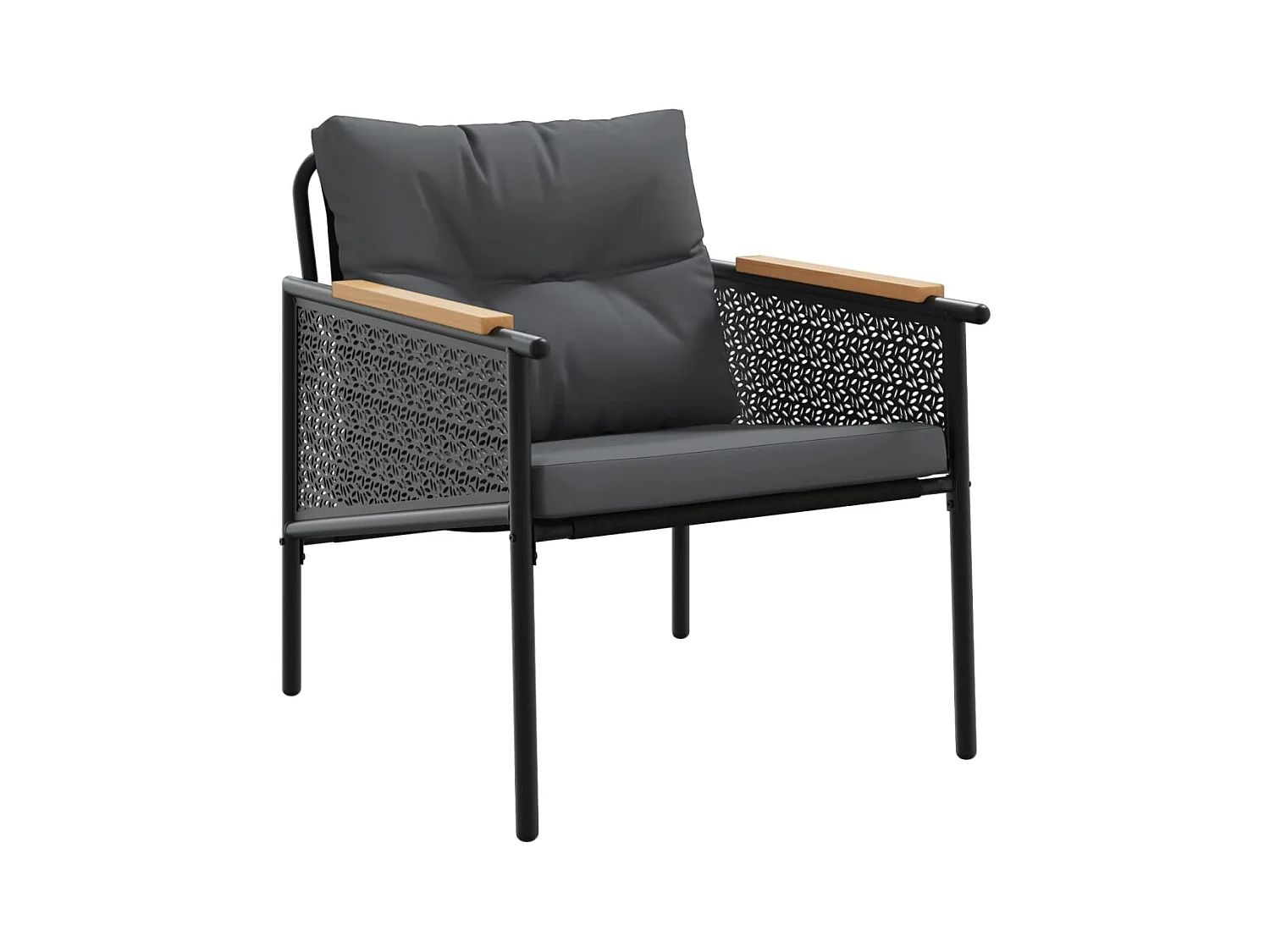 Arielia  Ensemble de meubles de balcon 4 pcs avec coussins acier noir