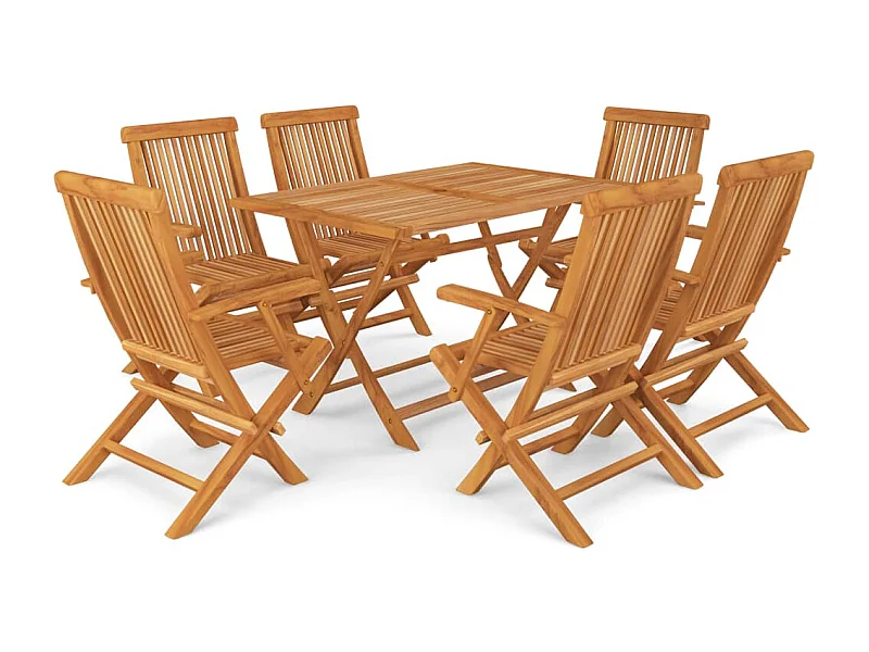Denizhan  Salon de jardin 7 pcs Bois de teck massif