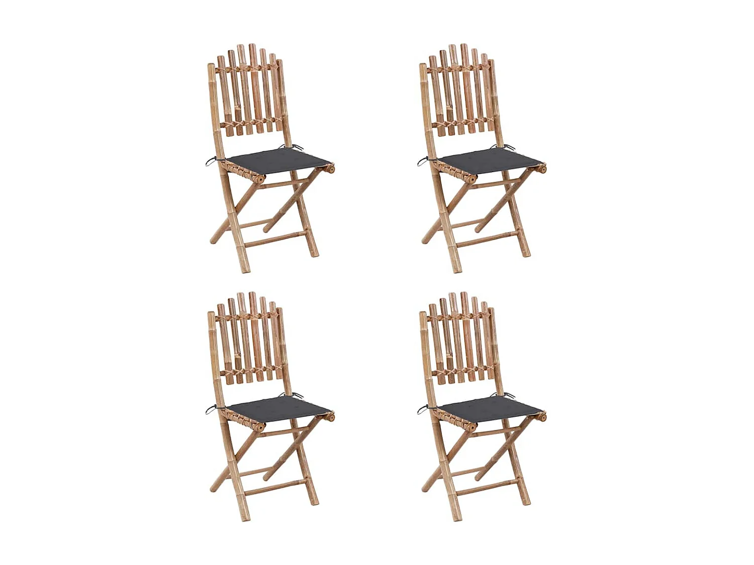 Blaire  Mobilier à dîner d'extérieur pliable 5 pcs avec coussins bambou