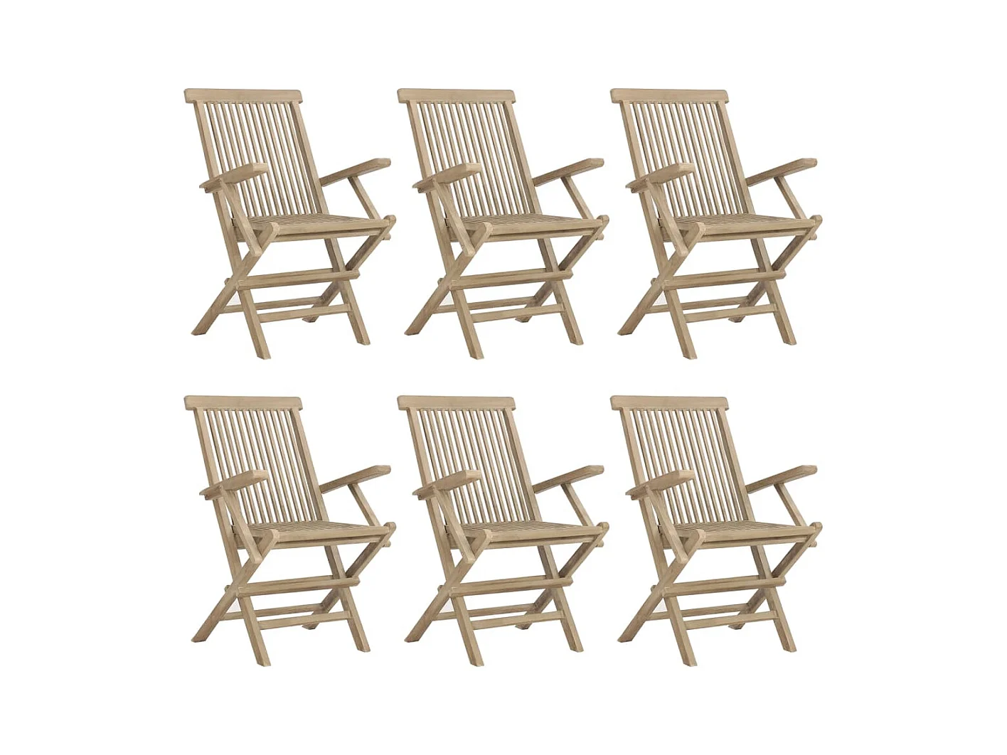 André-Paul-Louis  Salon de jardin 7 pcs gris bois de teck solide