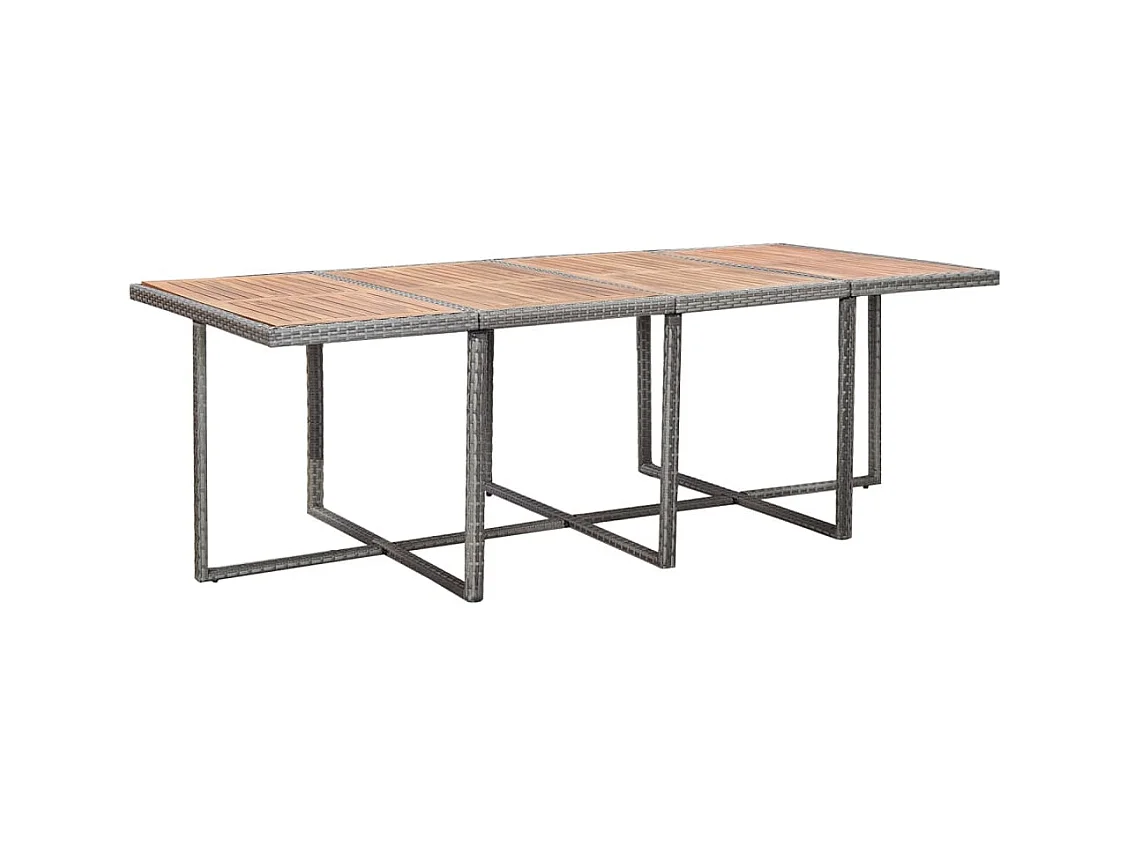 Hugo  Mobilier à dîner extérieur 13pcs coussins Poly rotin Anthracite