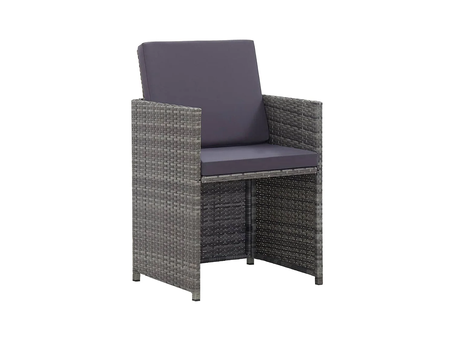 Hugo  Mobilier à dîner extérieur 13pcs coussins Poly rotin Anthracite