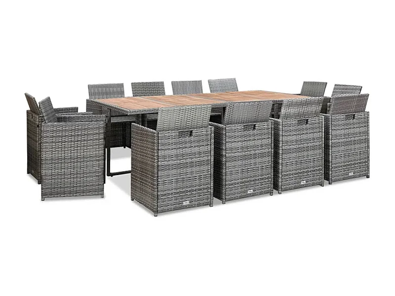 Hugo  13-delige Tuinset met kussens poly rattan antracietkleurig