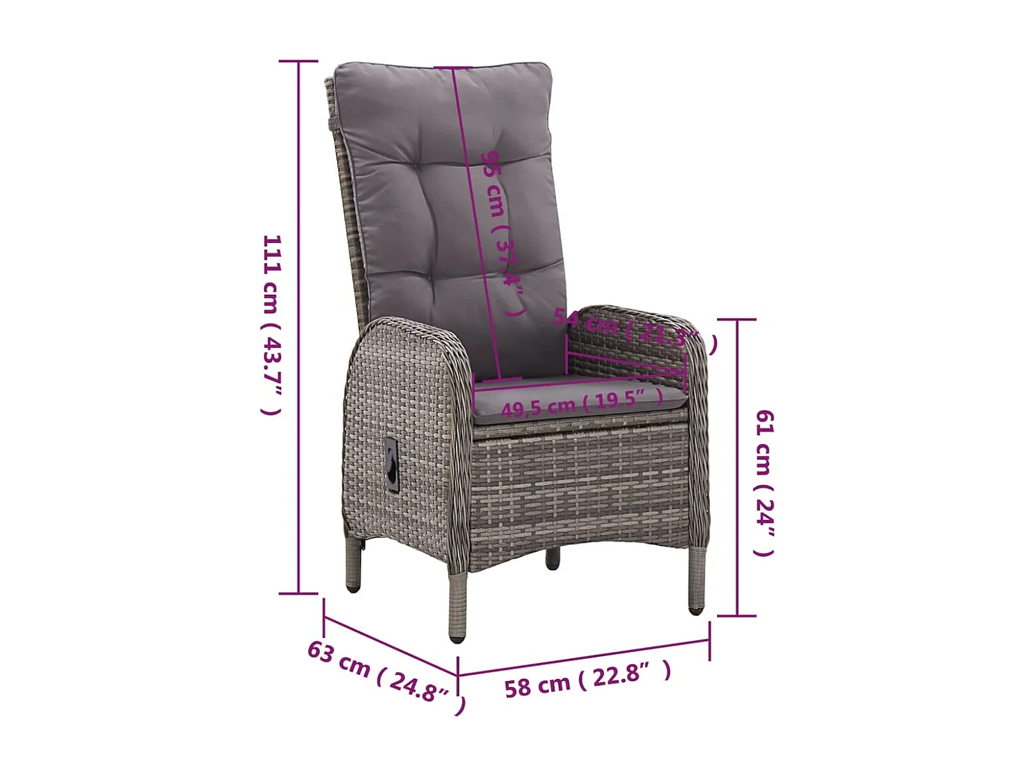 Ortona  Ensemble de bistro de jardin 5 pcs Résine tressée Gris