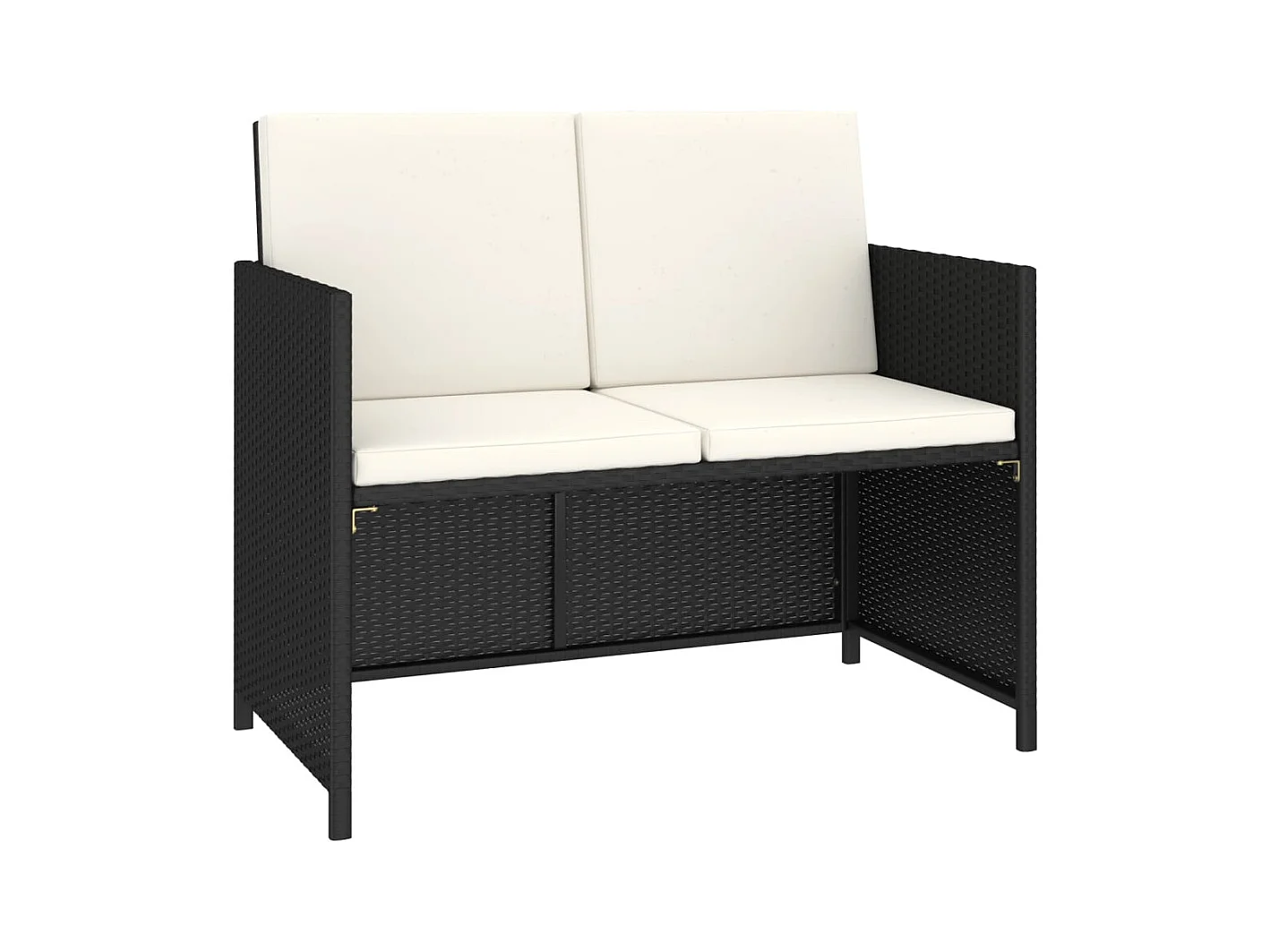 Sylara  Salon de jardin 6 pcs avec coussins Résine tressée Noir