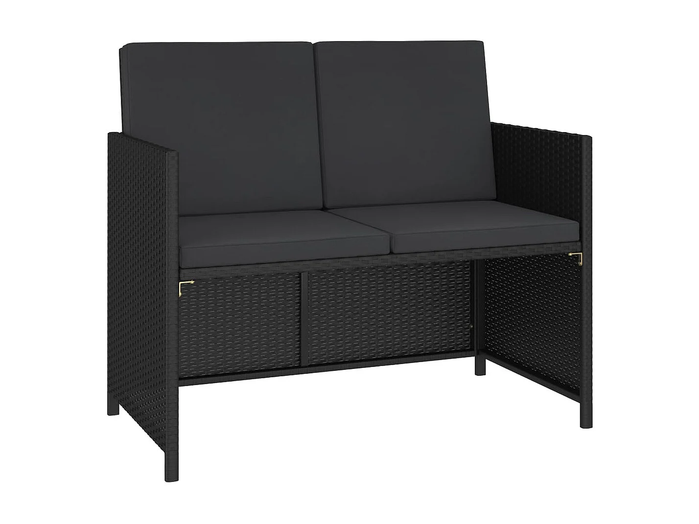 Sylara  Set comedor de jardín 6 piezas y cojines ratán sintético negro