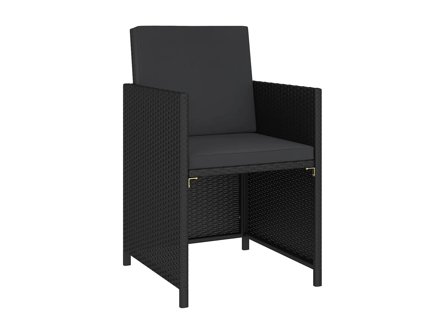 Sylara  Set comedor de jardín 6 piezas y cojines ratán sintético negro