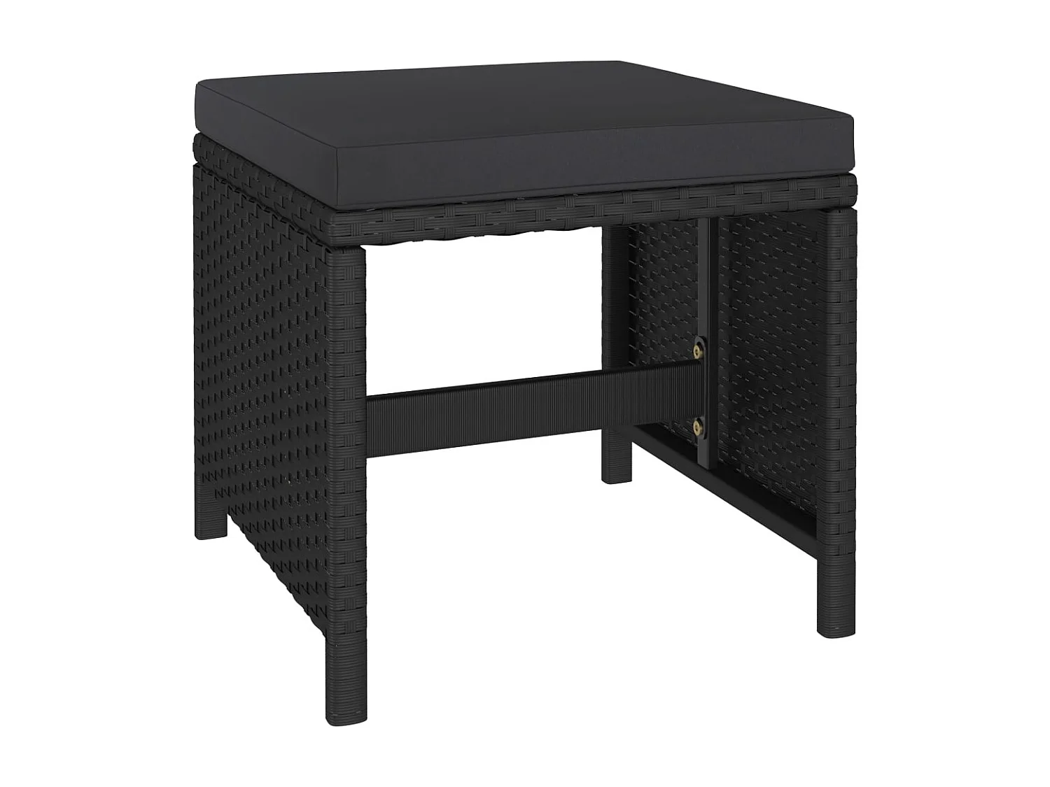 Sylara  Set comedor de jardín 6 piezas y cojines ratán sintético negro