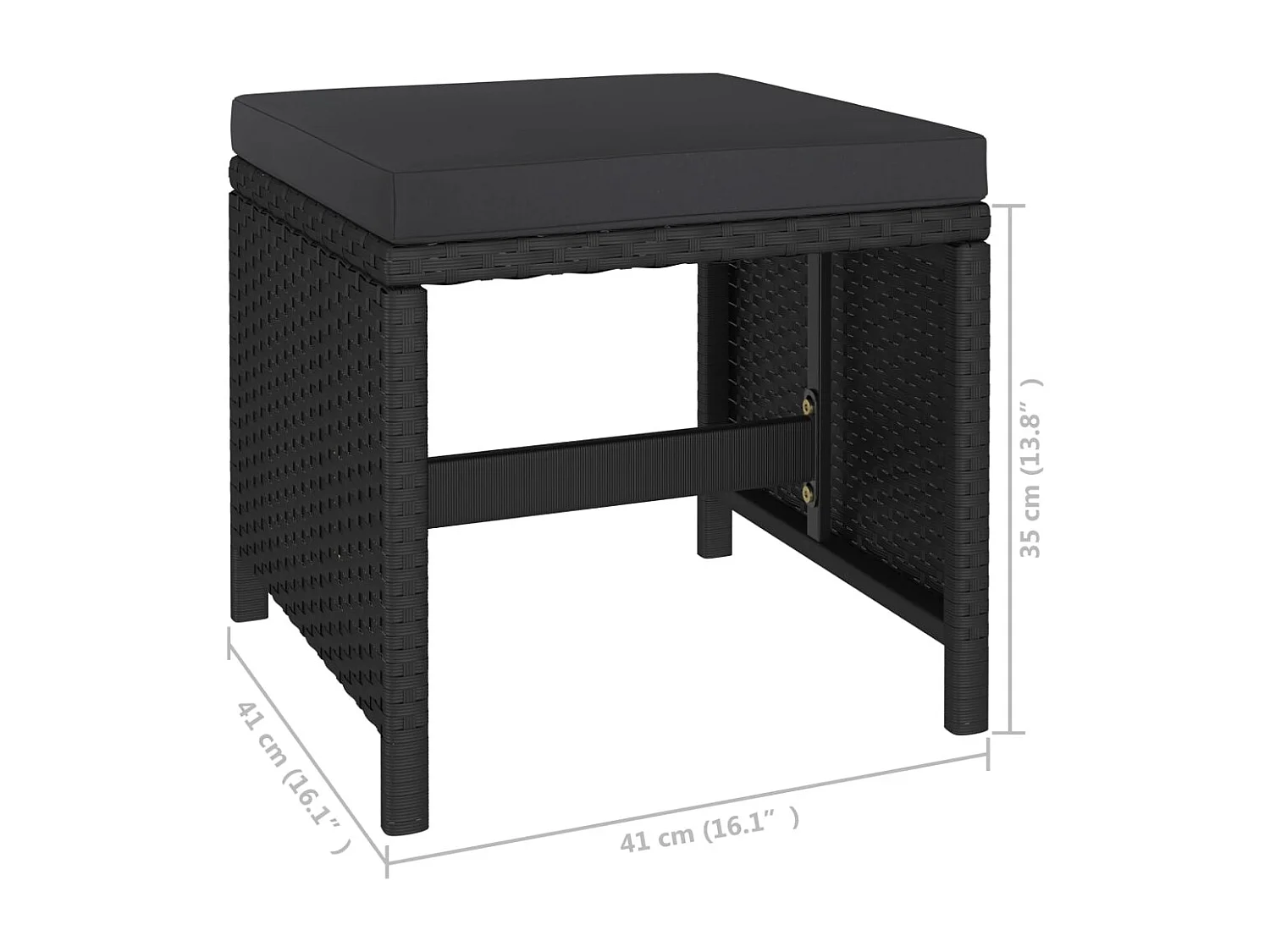 Sylara  Set comedor de jardín 6 piezas y cojines ratán sintético negro