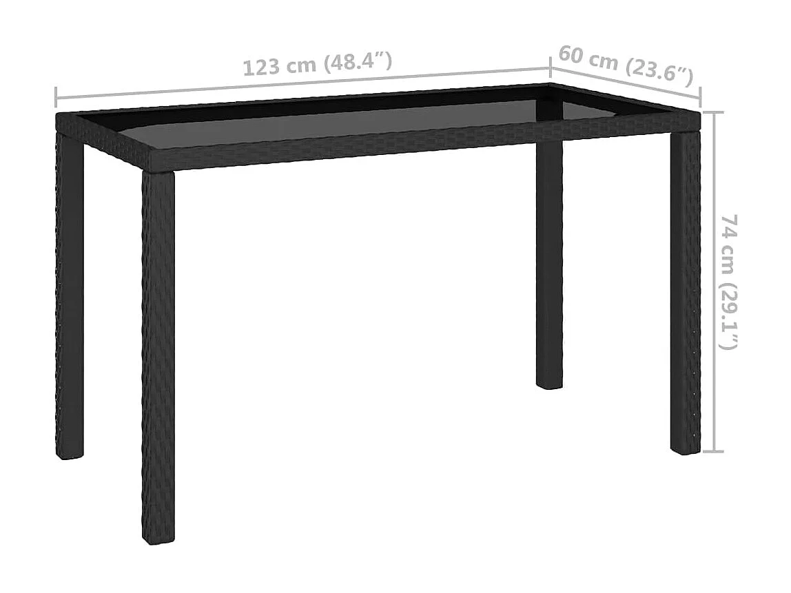 Sylara  Set comedor de jardín 6 piezas y cojines ratán sintético negro