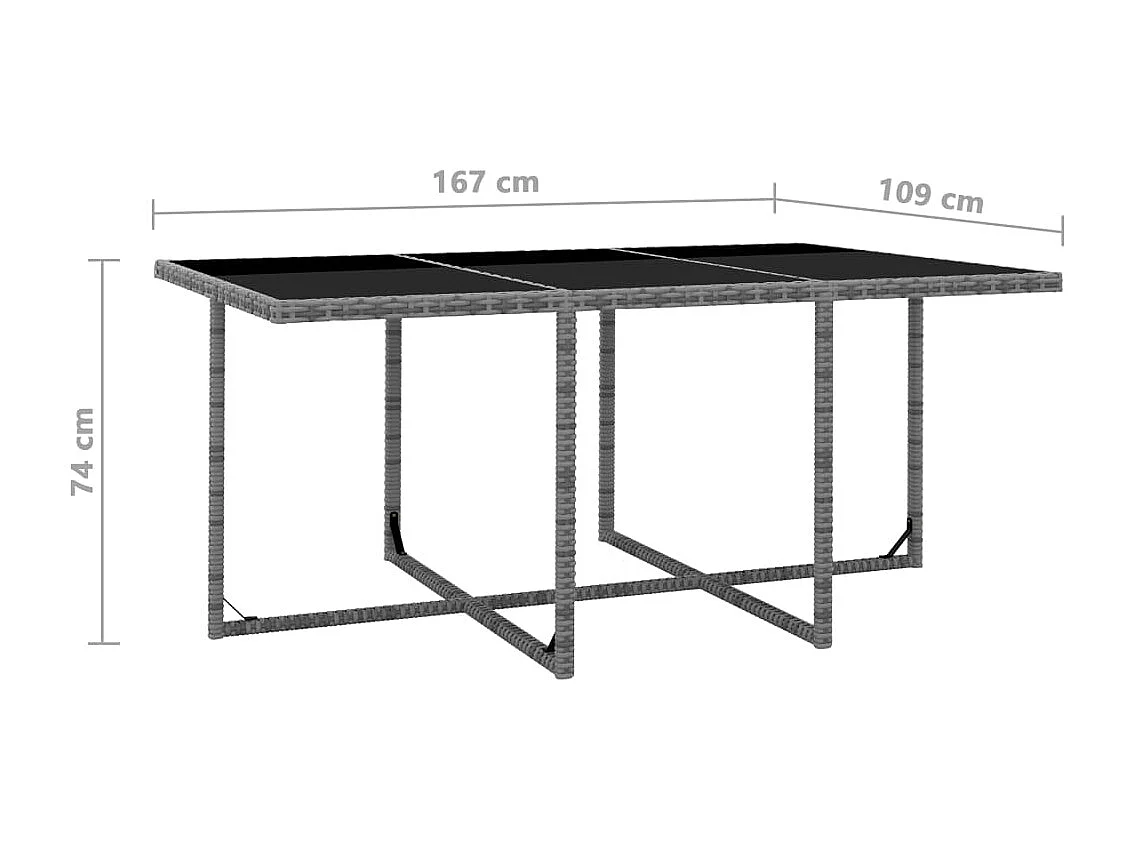 Ilran  11-delige Tuinset met kussens poly rattan grijs