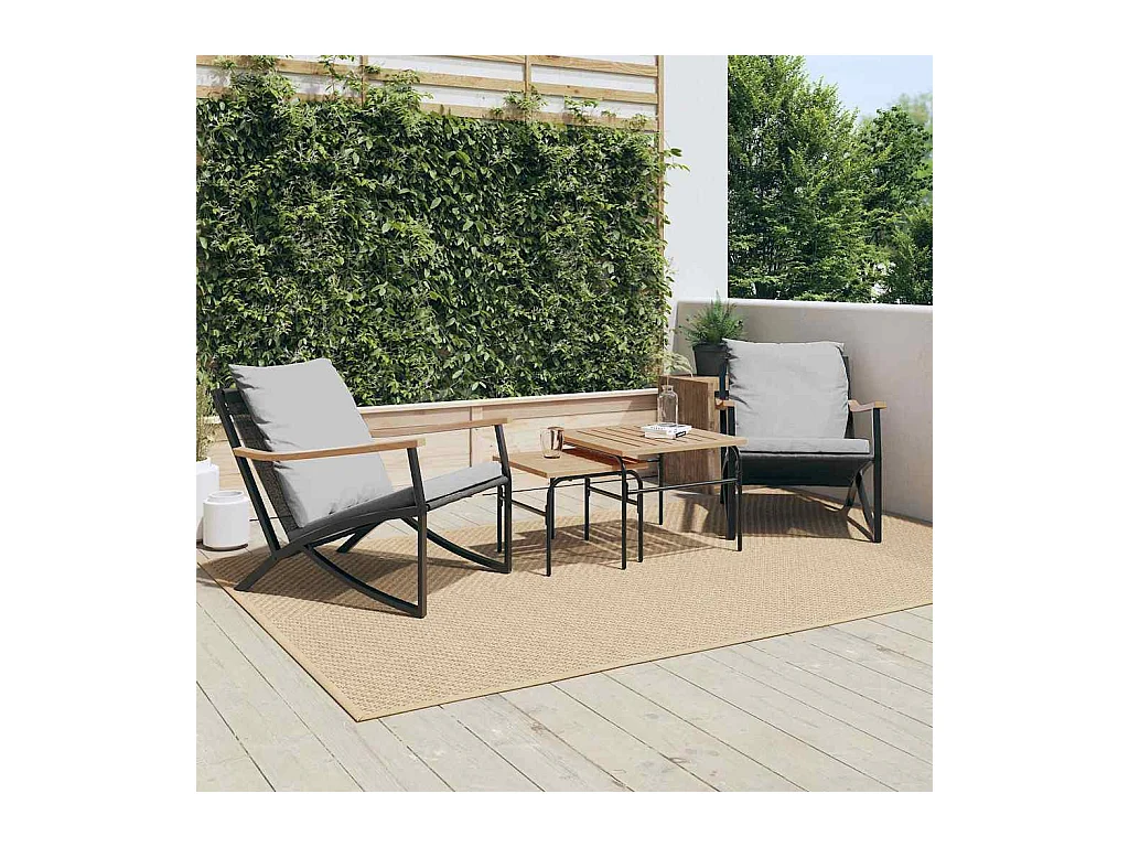 Nathan James  4-delige Balkonset met kussens staal zwart