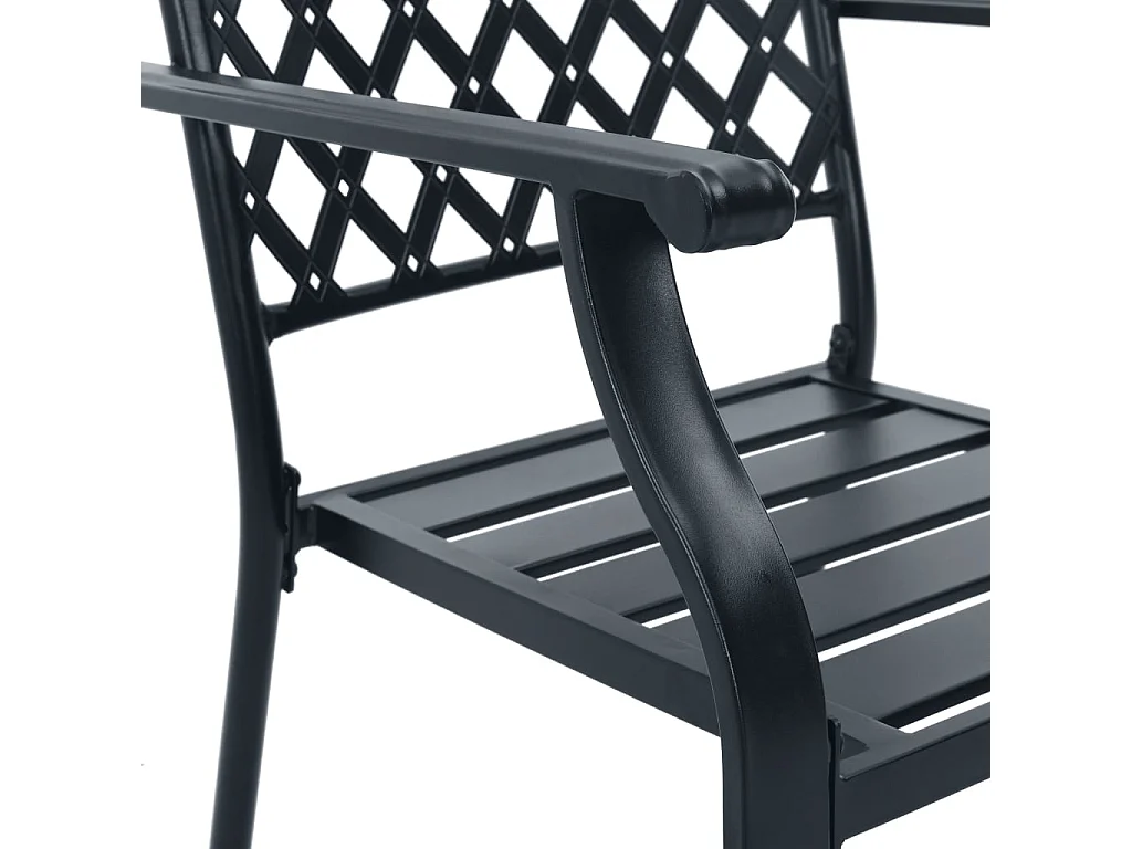 Yero  Ensemble de chaises de jardin empilables 3 pcs anthracite