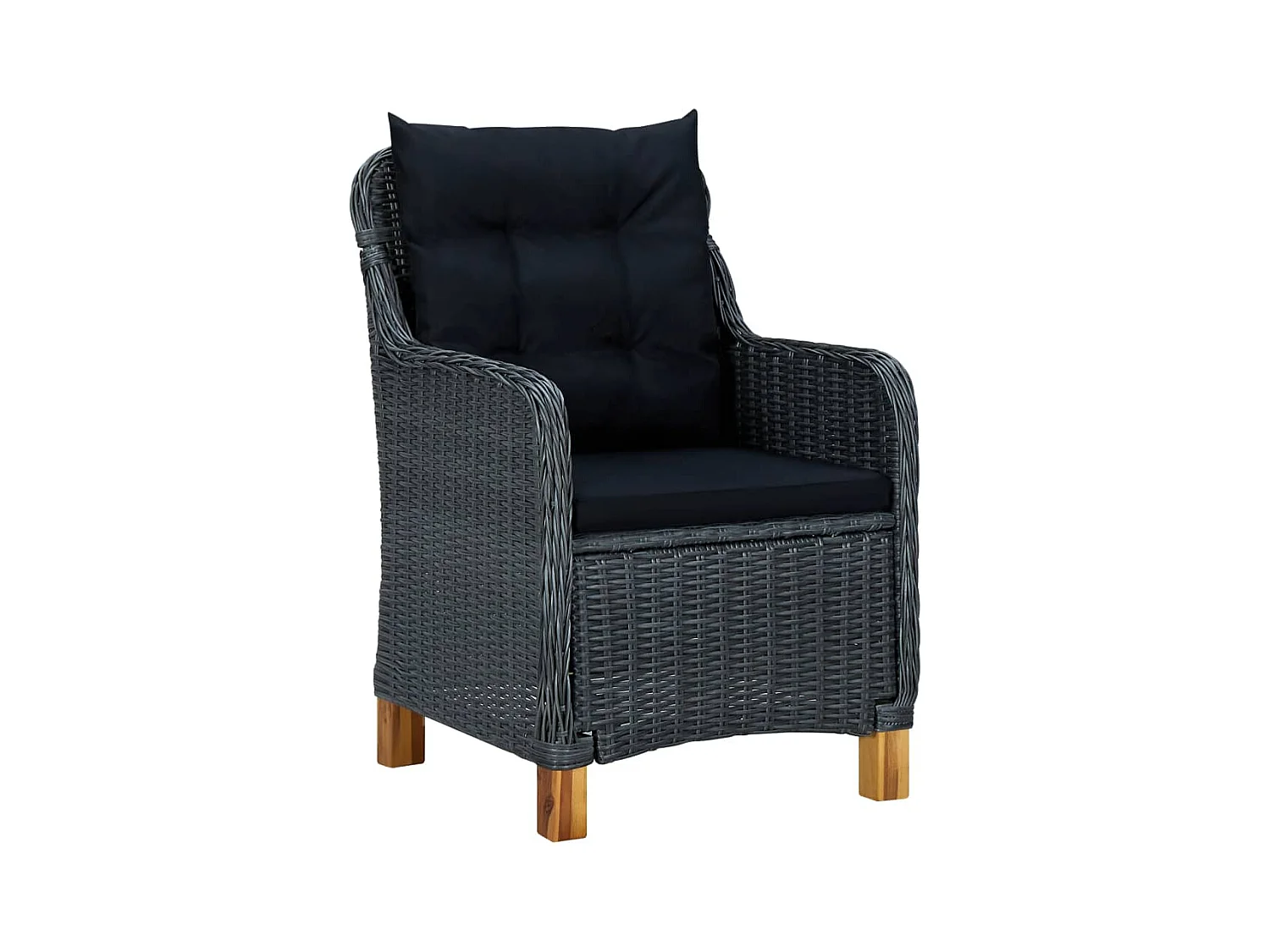 Horsham  Mobilier à dîner 9 pcs avec coussins Résine tressée Gris foncé