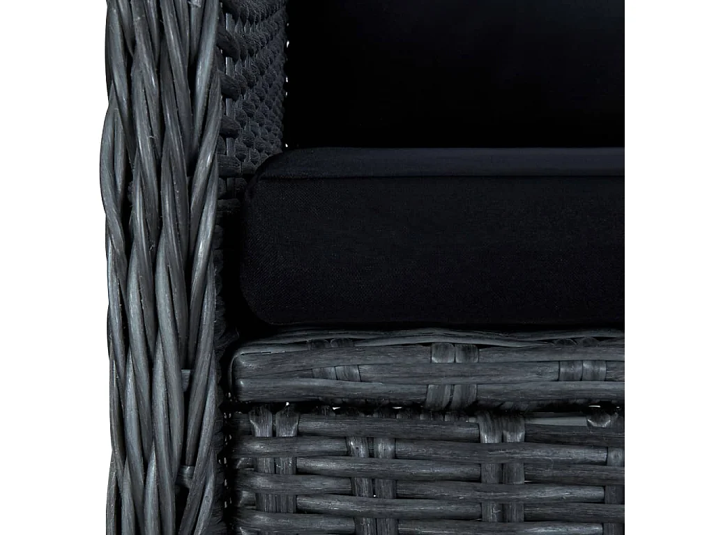 Horsham  Mobilier à dîner 9 pcs avec coussins Résine tressée Gris foncé