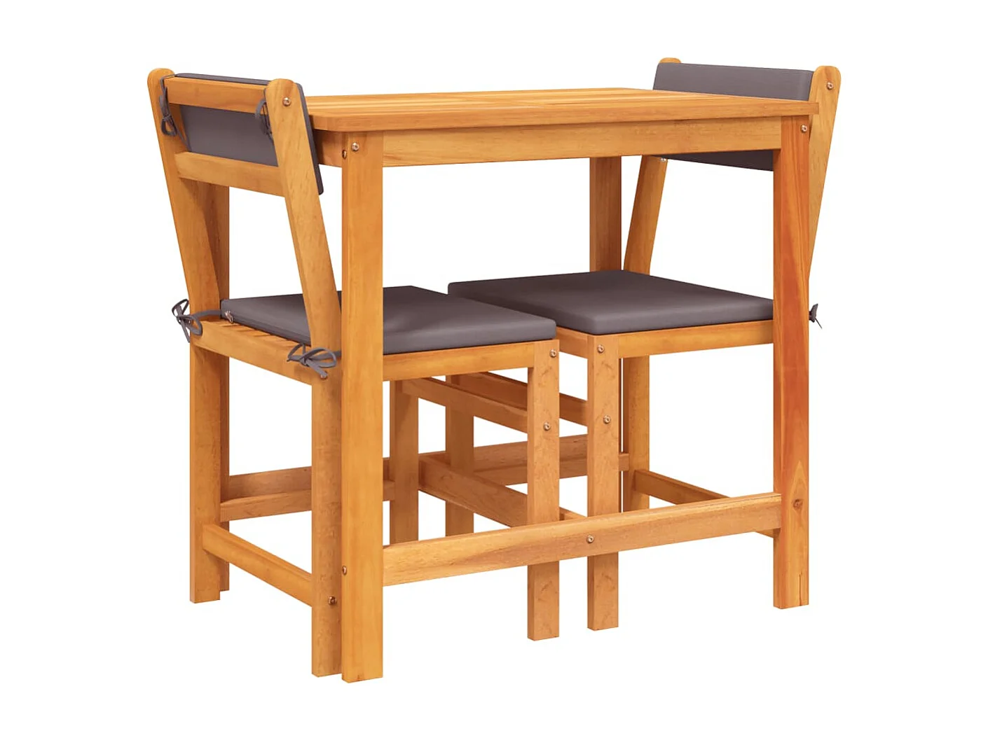 Fjalka  Ensemble de balcon avec coussins 3 pcs bois massif d'acacia