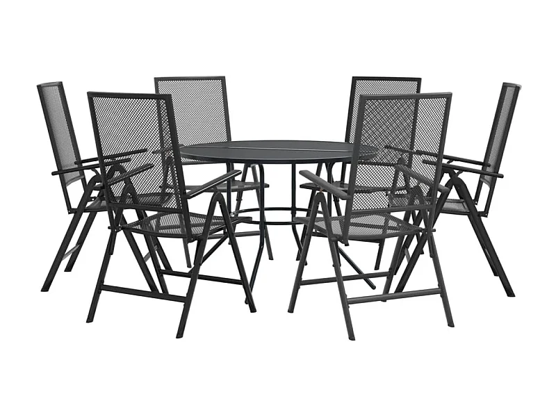 Bollène  Ensemble de chaises de jardin inclinables 7 pcs anthracite