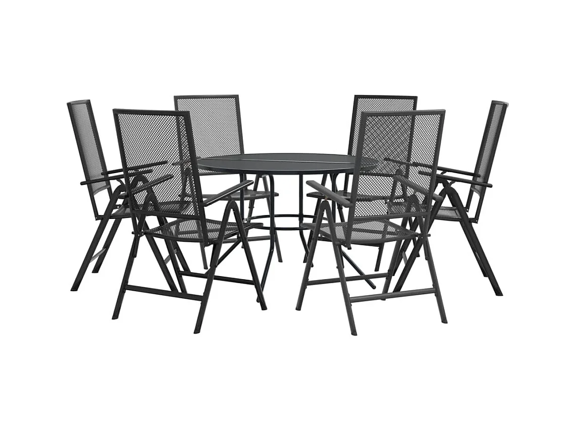 Bollène  Ensemble de chaises de jardin inclinables 7 pcs anthracite