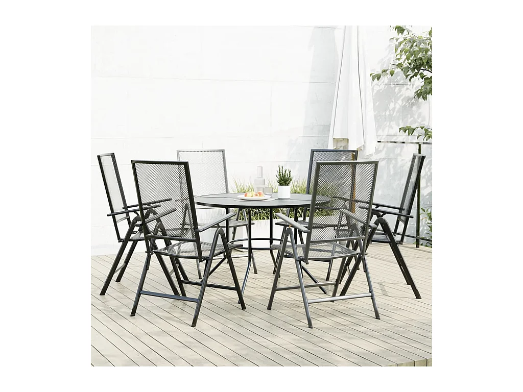 Bollène  Ensemble de chaises de jardin inclinables 7 pcs anthracite