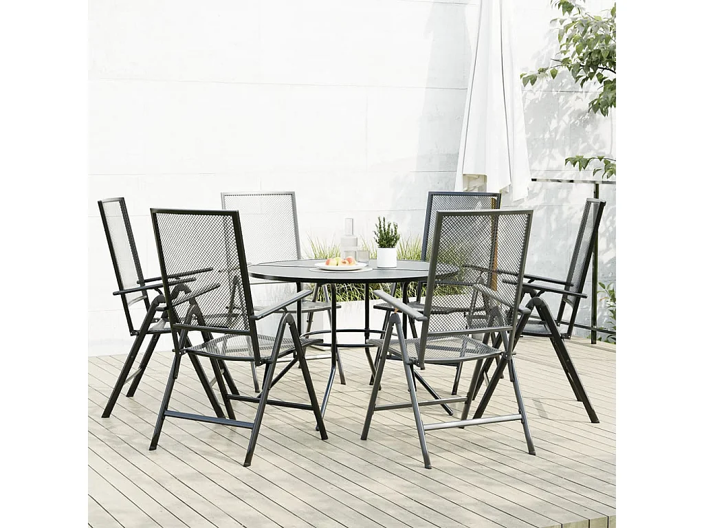 Bollène  Ensemble de chaises de jardin inclinables 7 pcs anthracite