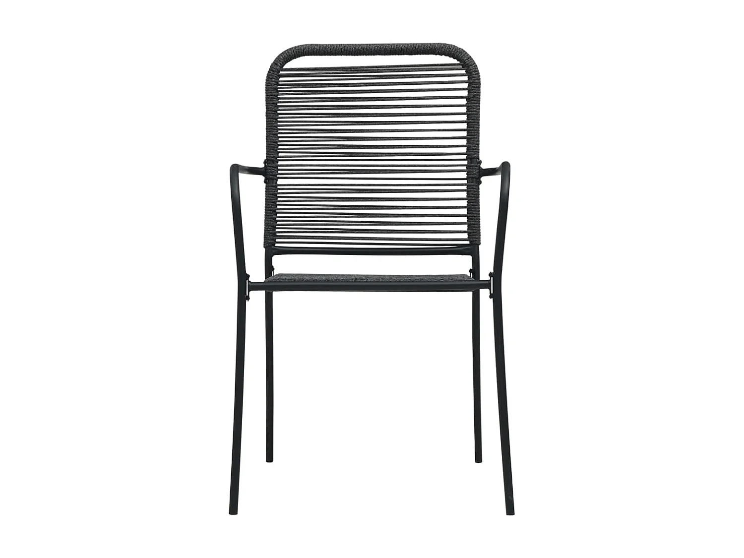 Askainen  Mobilier à dîner d'extérieur 7 pcs Corde en coton et acier Noir
