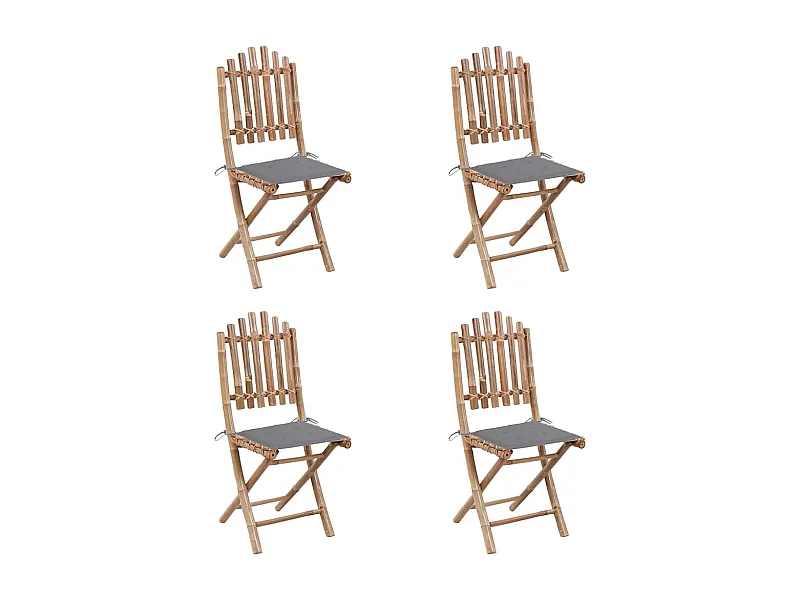 Blaire  Mobilier à dîner d'extérieur pliable 5 pcs avec coussins bambou