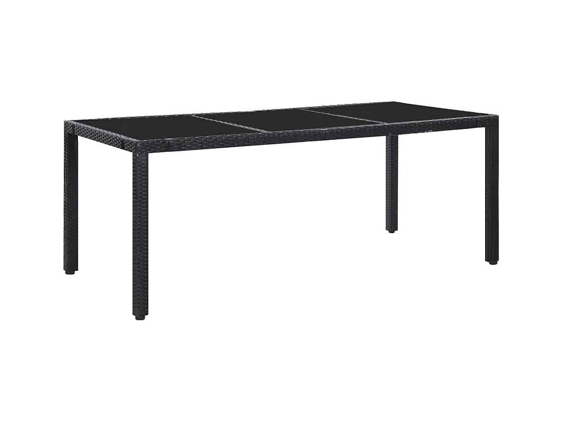 Peylar  Juego de comedor de jardín 9 piezas ratán sintético negro