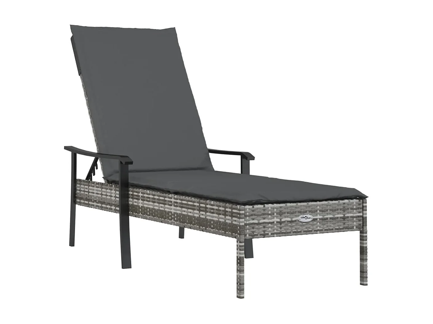 François-Daniel  Chaises longues lot de 2 avec table et coussins gris poly rotin