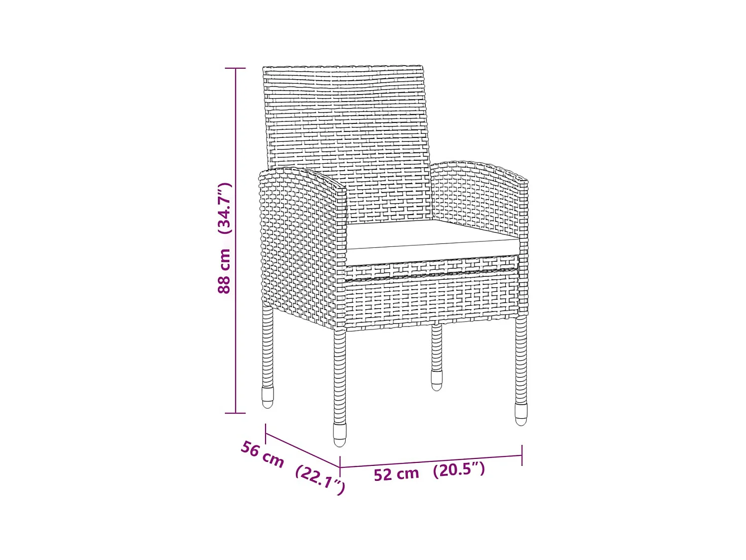 Georgetown  Mobilier à dîner d'extérieur 7 pcs Résine tressée Noir