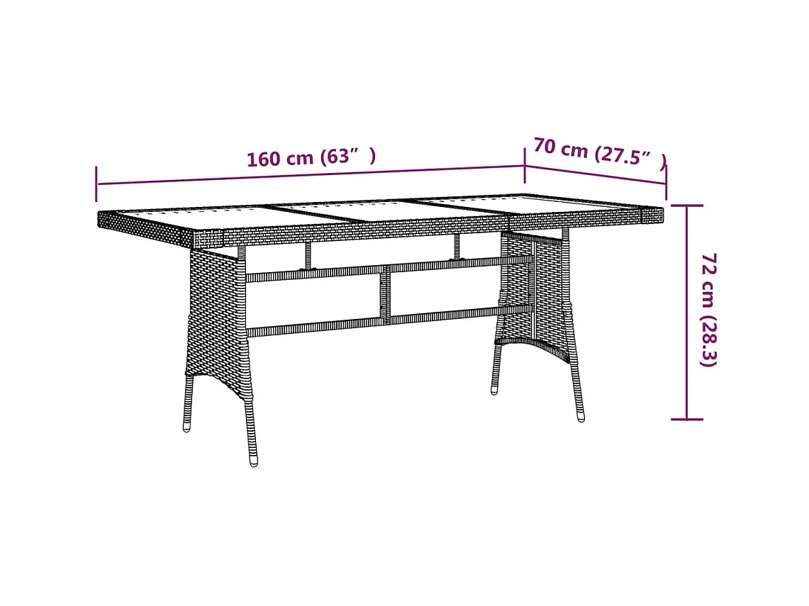 Georgetown  Mobilier à dîner d'extérieur 7 pcs Résine tressée Noir