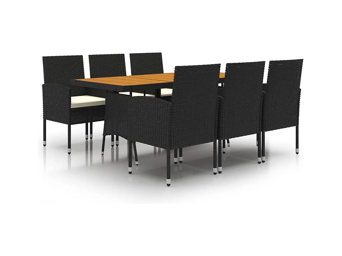 Georgetown  7-delige Tuinset poly rattan zwart