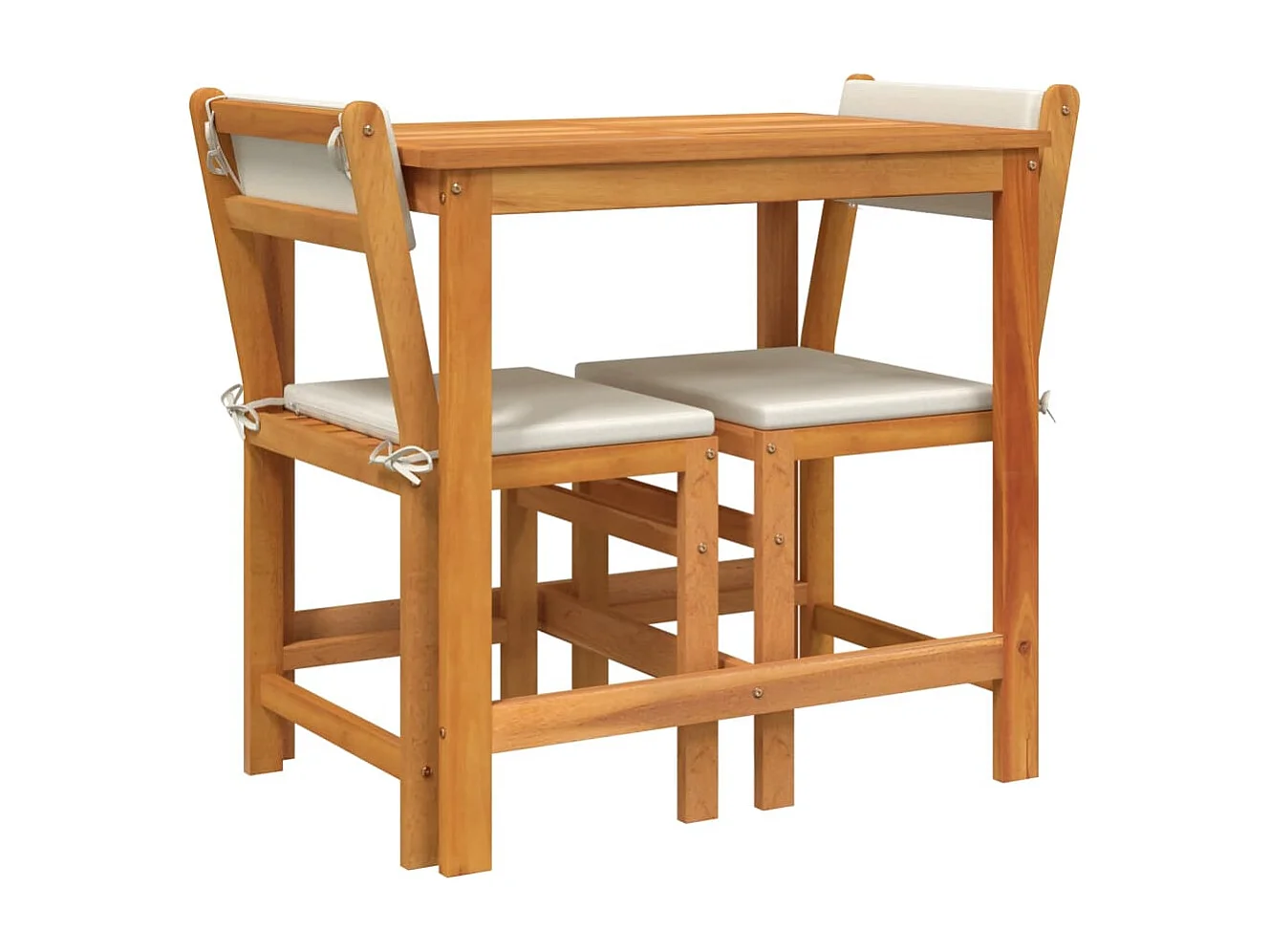 Fjalka  Ensemble de balcon avec coussins 3 pcs bois massif d'acacia