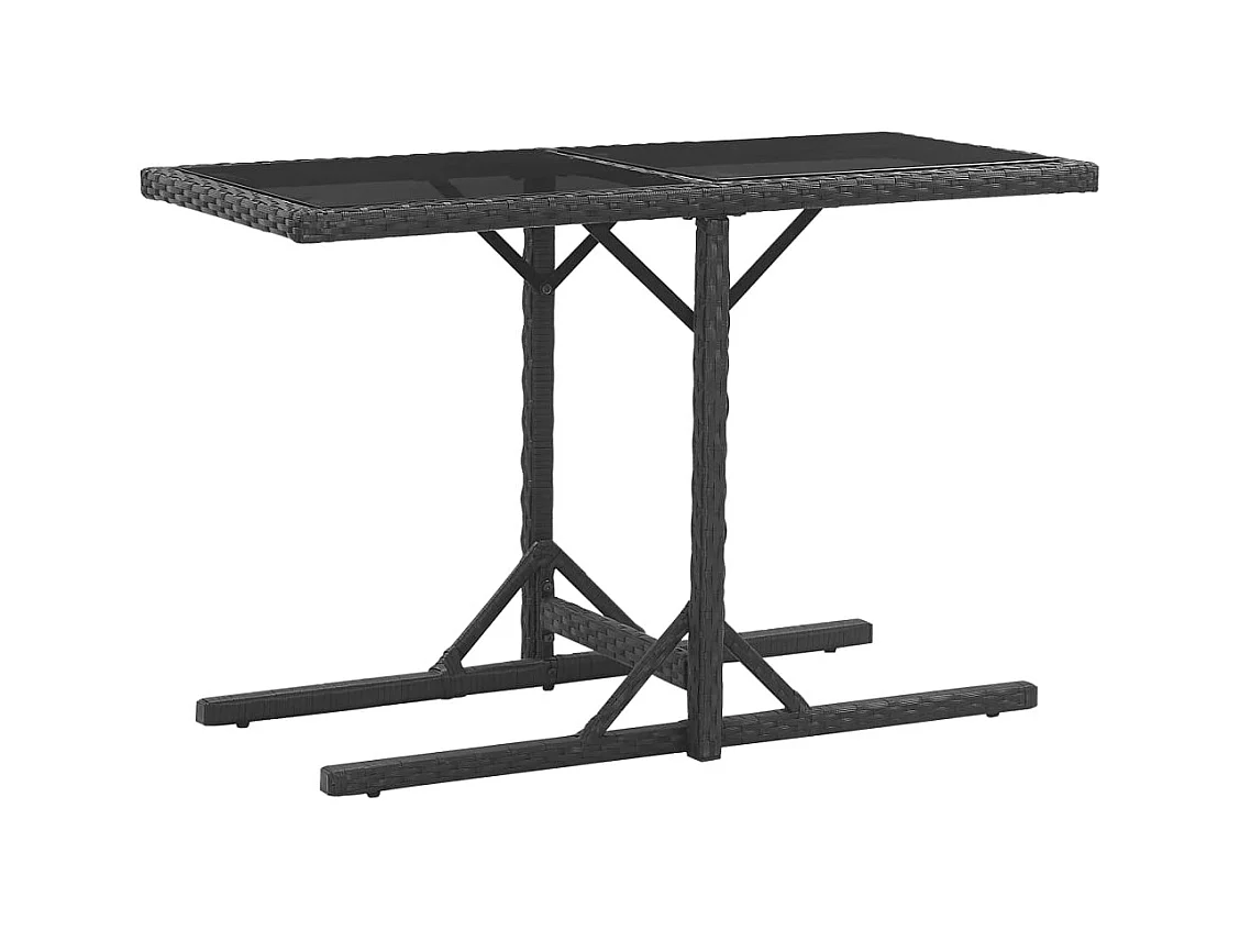 Gunnalv  Salon de jardin 3 pcs avec coussins Résine tressée Noir