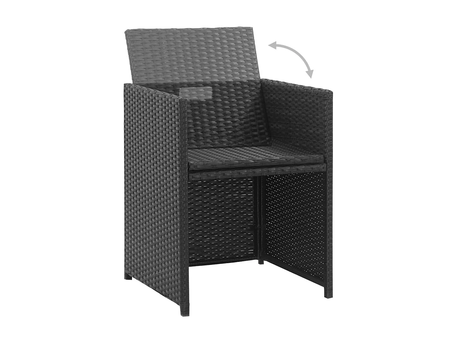 Gunnalv  3-delige Tuinset met kussens poly rattan zwart