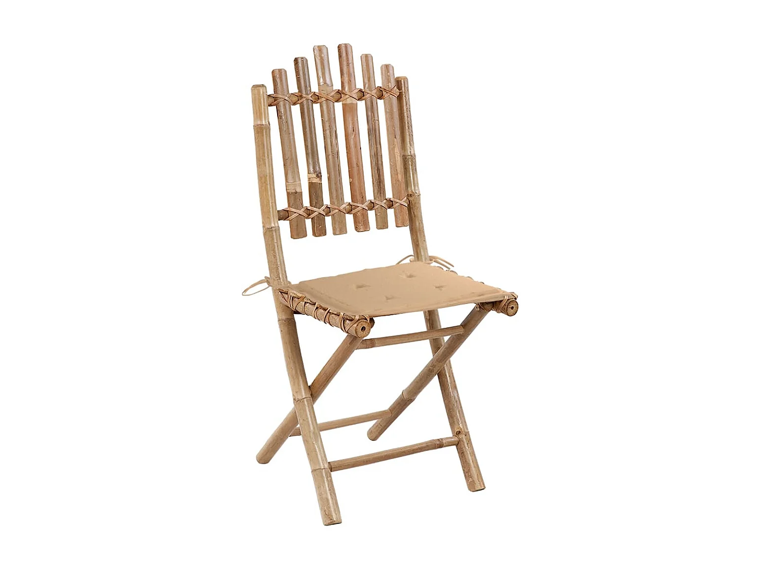 Blaire  Mobilier à dîner d'extérieur pliable 5 pcs avec coussins bambou