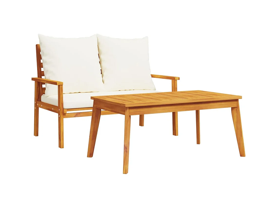 Adelina  Ensemble de jardin avec coussin bois massif acacia