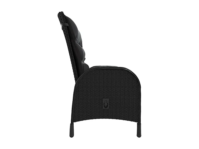 Ortona  Ensemble de bistro de jardin 5 pcs Résine tressée Noir