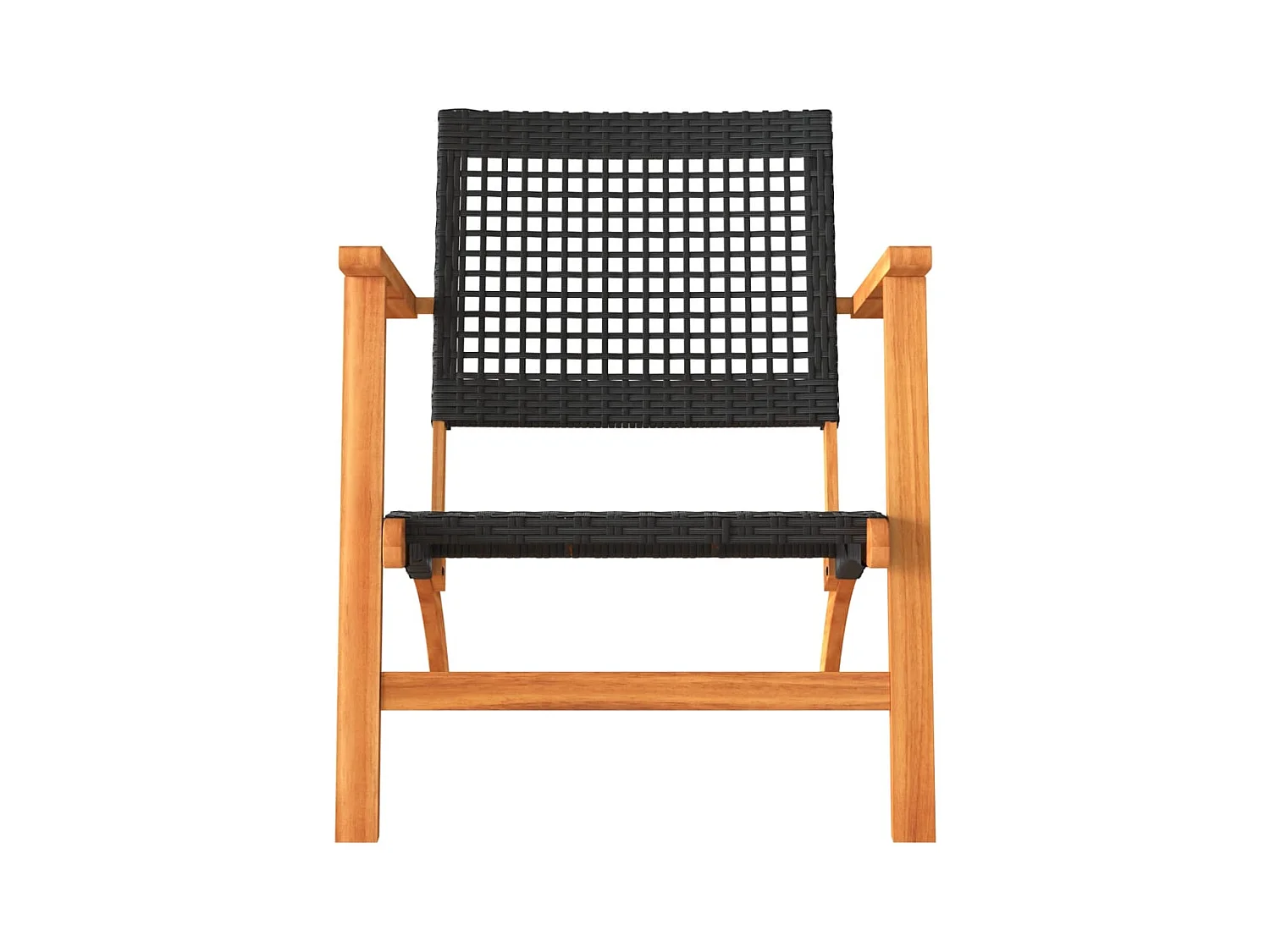 Claire-Émilie  Chaises de jardin lot de 2 noir résine tressée et bois d’acacia